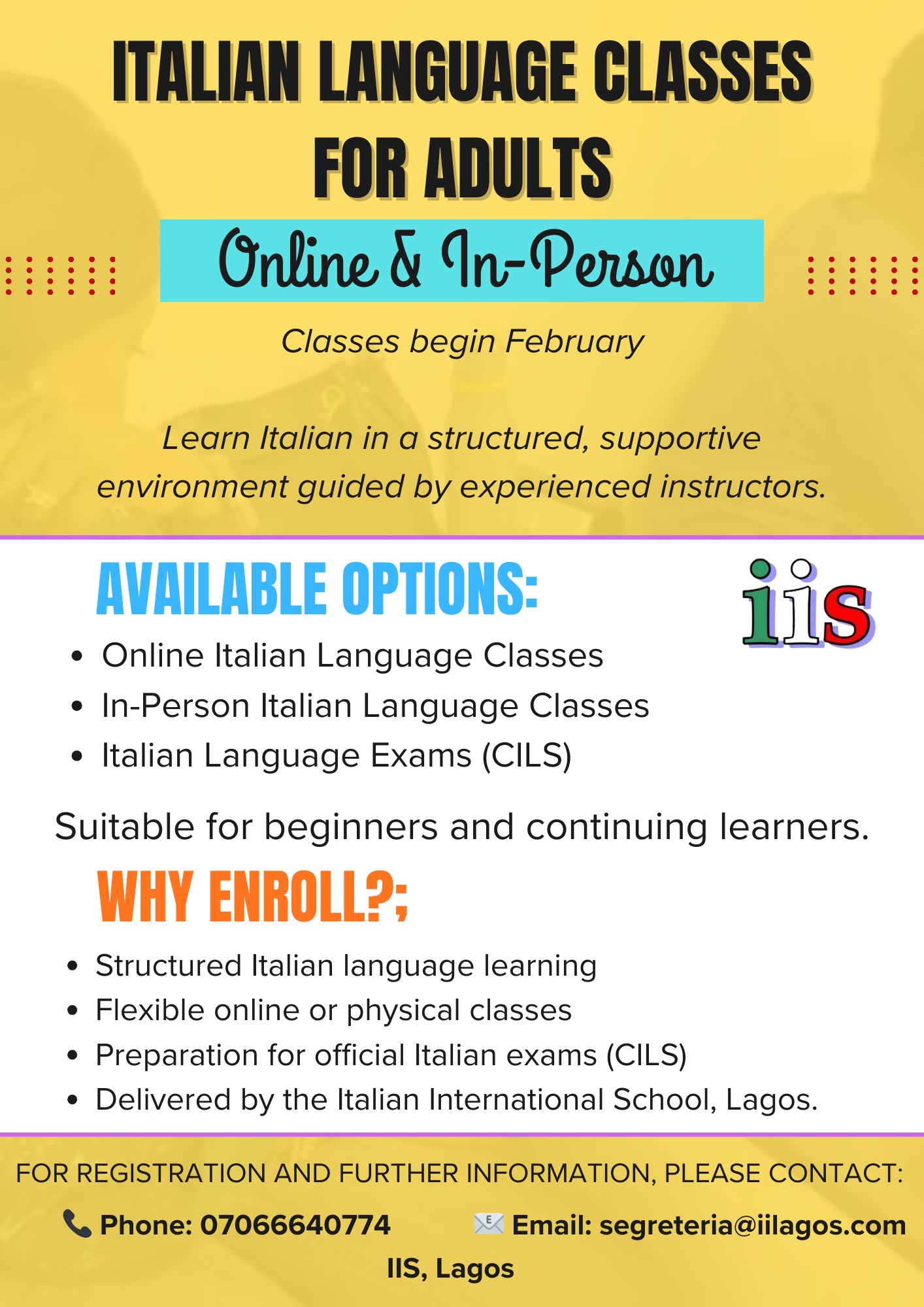 Italian Language Classes 2026